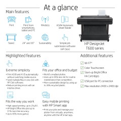 HP Designjet T650 24-In Printer - storformatsprinter